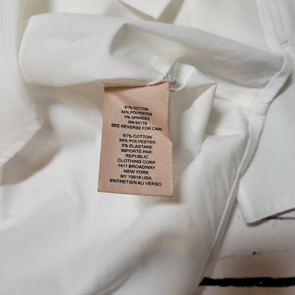Philosophy White Oversized Button-Down Shirt Hi-Lo Hem Boxy Fit Classic Size XS - Picture 9 of 11